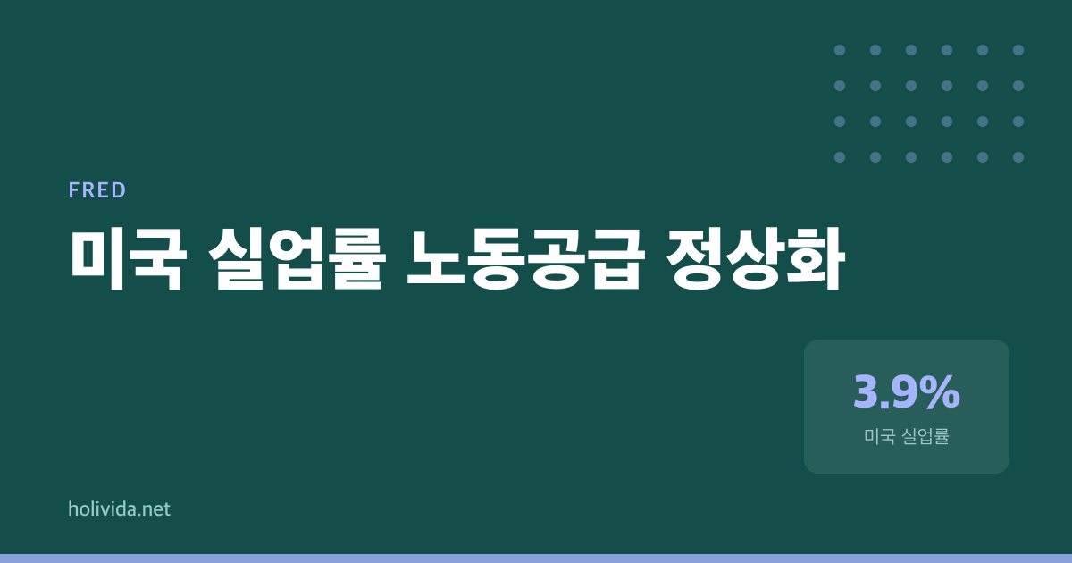 2024년 초 미국 실업률 3.9%는 악화가 아니라 정상화였다