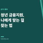 청년 금융지원, 나에게 맞는 걸 찾는 법